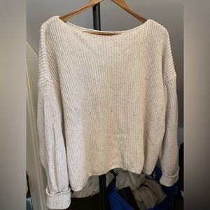 Cotton Knit Boatneck Sweater